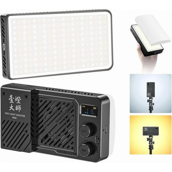 ULANZI P40 Bi-Color 2700-6500K 40W LED Video Light 8 Scene Modes Mini Studio Lighting for Photography