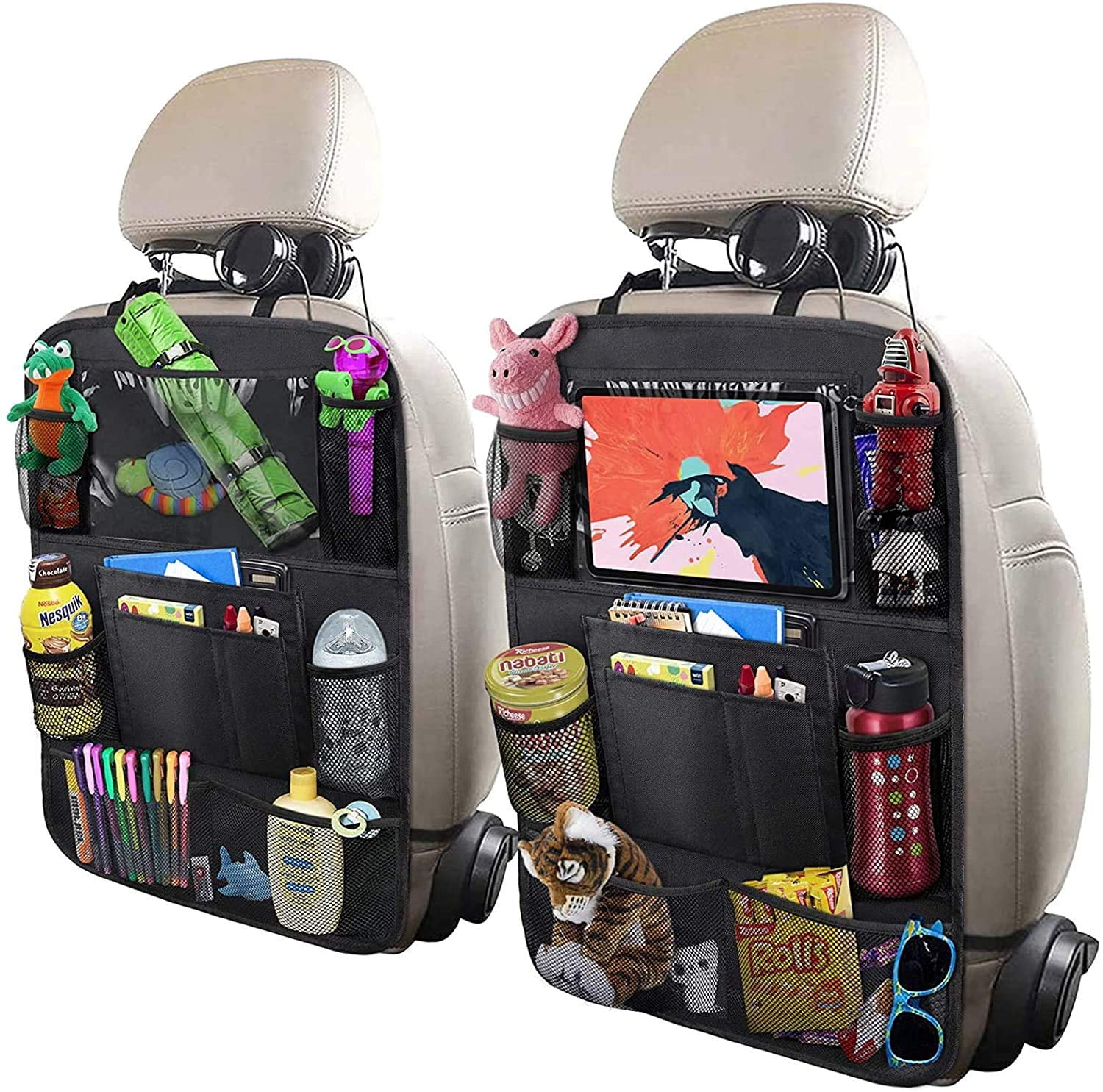 1pc Back Seat Storage Bag Hanging Bag Storage Pockets Kick Mats