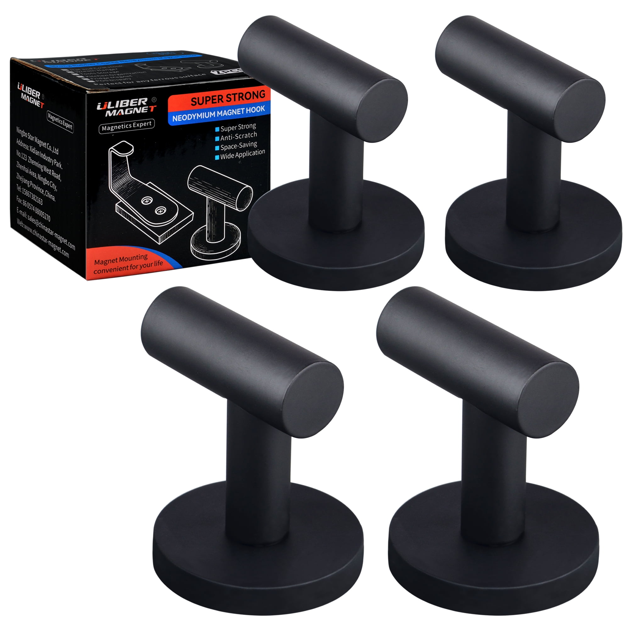 4 Pack Strong Coat Hooks,Heavy Duty Rubber Coated