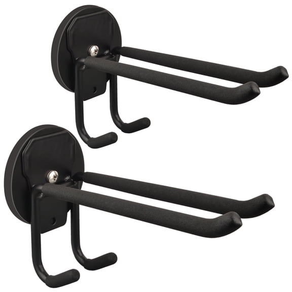 ULIBERMAGNET Double Layer Magnetic Hooks,Heavy Duty Magnetic Storage Hooks for Garden Tools,Shovel,Rope,Cable,Hose,Power Tool Organizer for Garages,Gardens,Workshop (2PACK/3.46INCH)