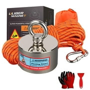 ULIBERMAGNET Fishing Magnet Kit, 1000lbs Strong Large Neodymium Fishing Magnet Kit Heavy Duty Magnets with 66ft Rope for River Retrieval Recycling Magnetic Salvage Fishing