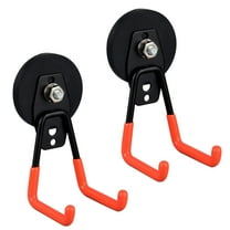 ULIBERMAGNET Heavy Duty Large Garage Magnet Hooks, Large, Neodymium Rubber, Orange, 2 Count