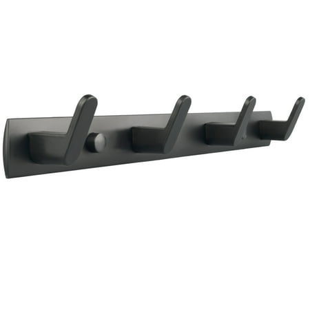 ULIBERMAGNET Magnetic Hooks,Heavy Duty Coat Magnetic Rack,Strong Rubber Magnetic Hanger for Refrigerator,Metal Cabinet,Hanging Coat, Towel, Bag, Backpack(Matte Black/4 Hooks)