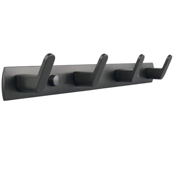 ULIBERMAGNET Magnetic Hooks,Heavy Duty Coat Magnetic Rack,Strong Rubber Magnetic Hanger for Refrigerator,Metal Cabinet,Hanging Coat, Towel, Bag, Backpack(Matte Black/4 Hooks)