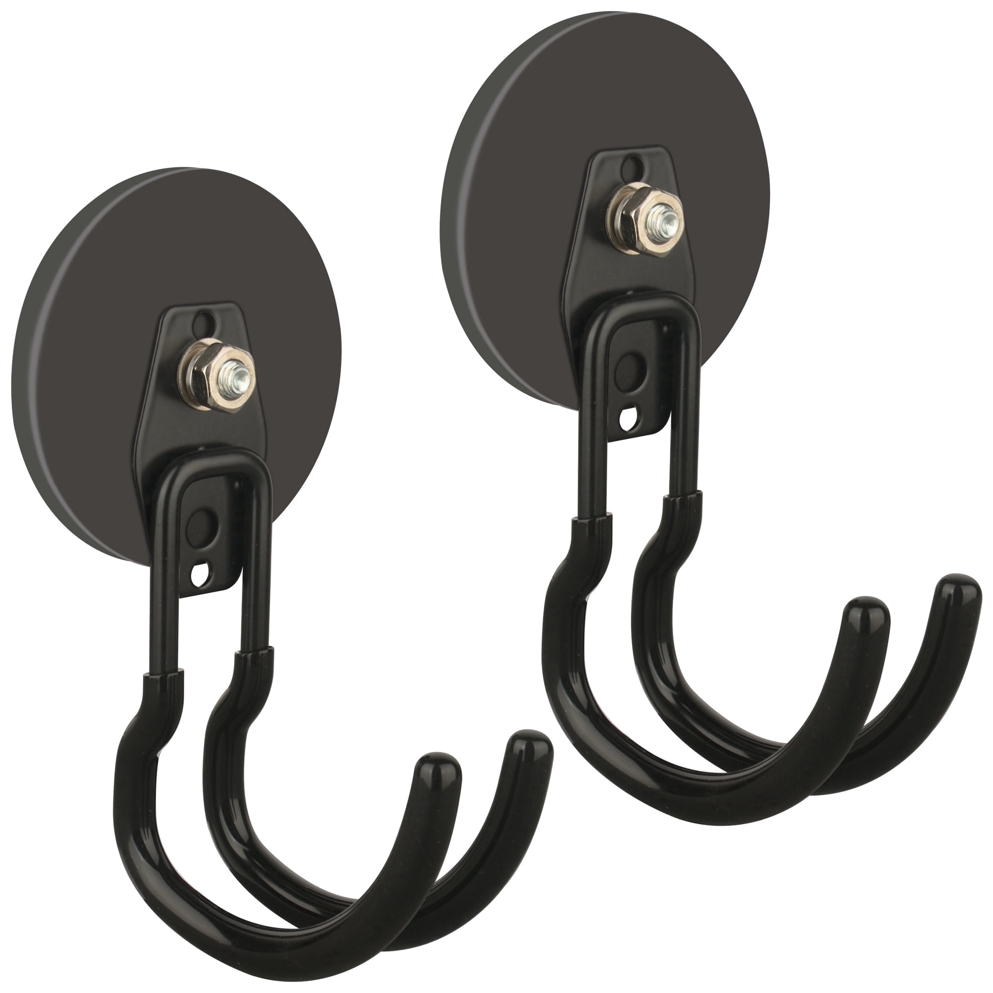 ULIBERMAGNET New Upgraded Extra Large Magnetic Hooks,2 Pack Heavy Duty Ultimate Magnetic Hooks for Metal Cabinet,Pegboard,Garage Shelve,Tool Shed,RV,Shipping Containers (Black/3.46inch)
