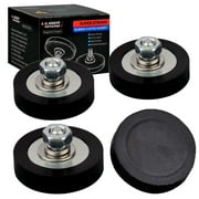 ULIBERMAGNET Rubber Coated Magnet,40LB Mounting Magnets with M6 Male Thread Stud, Anti-Scratch Strong Neodymium Magnetic Base for Camera, Signal Lights and Tools (4 Pack)