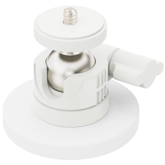 ULIBERMAGNET White Magnetic Camera Mount, Strong Magnetic Mount with 360° Rotation Ball Head, Security Camera Holder with 1/4 inch Thread for GoPro,DJI OSMO Action