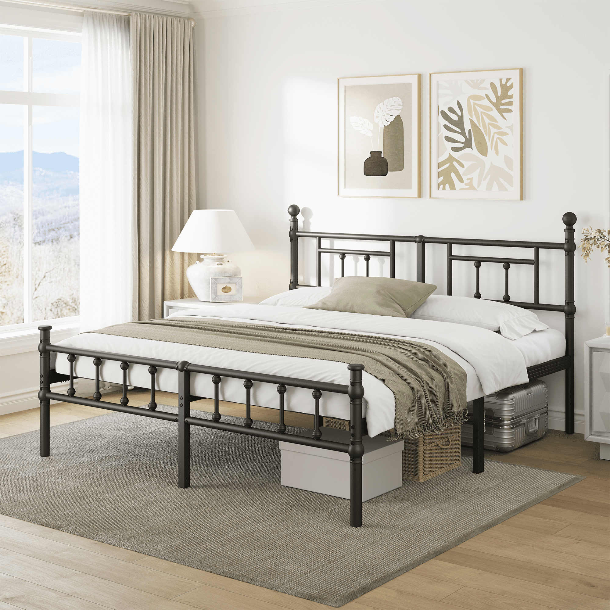 ULIESC 14 inch King Bed Frame with Headboard and Footboard, Heavy Duty