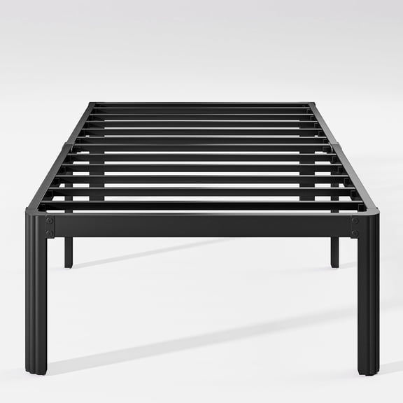 ULIESC 18 Inch High Twin Bed Frame No Box Spring Needed, Heavy Duty Metal Platform Bed Frame Twin with Round Corners, Easy Assembly and Noise-Free, Black