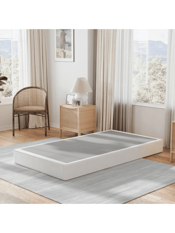 7 Inch Twin Box Spring, Twin Size Box Spring Only, Metal Box Spring Twin with Fabric Cover, Sturdy Mattress Foundation, Noise Free, Non-Slip, Easy Assembly
