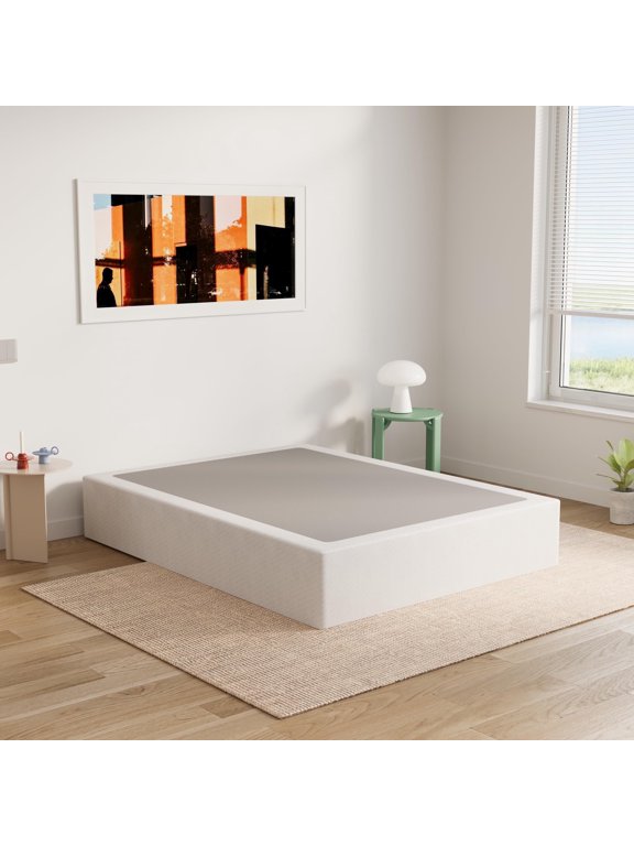 9 Inch Full Size Box Spring, Full Box Spring Only, Metal Box Spring Full with Fabric Cover, Sturdy Mattress Foundation, Noise Free, Non-Slip, Easy Assembly