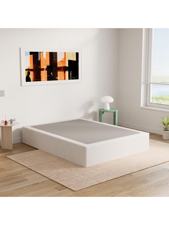 9 inch King Metal Box Spring, Sturdy Mattress Foundation, Fabric Cover Included, Easy Assembly