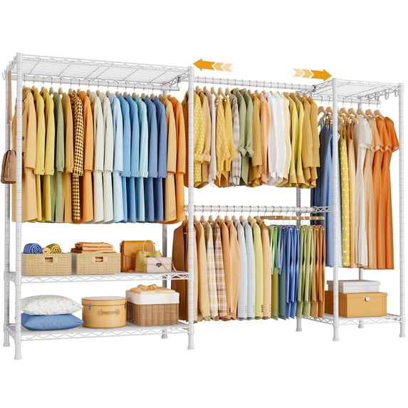 ULIF Heavy-Duty Garment Rack, Adjustable Clothing Racks Hanging Clothes ...