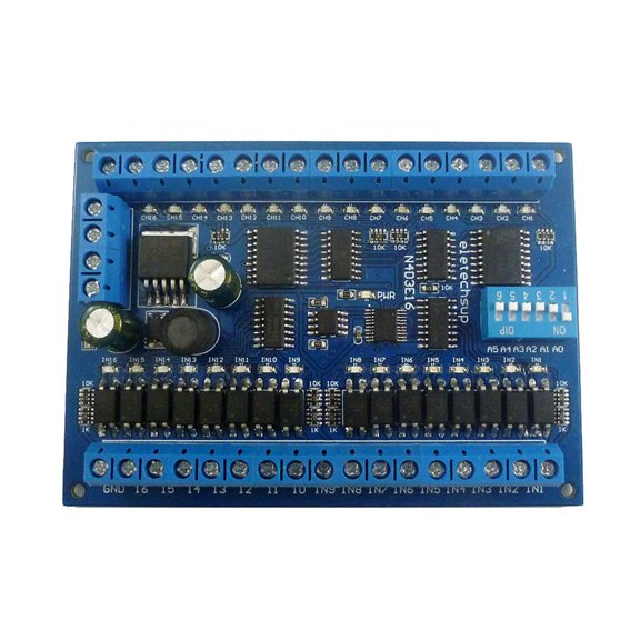 ULN2803NPN Output RS485 Remote Control Modules Board with 16Channels, DIN Box for Home Applications