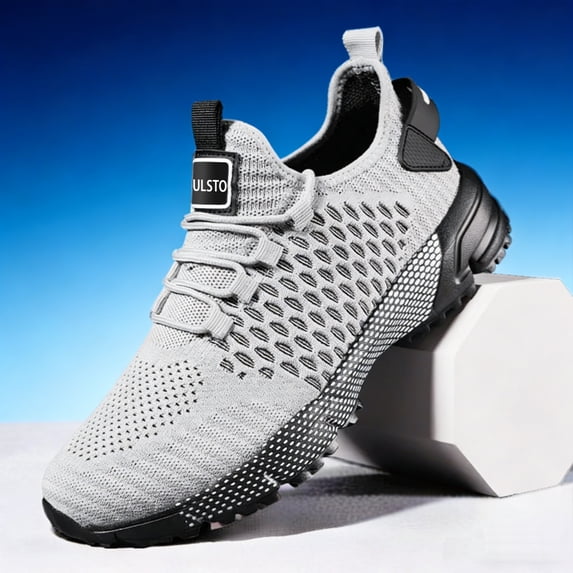 ULSTO Men's Breathable Mesh Knitted Running Shoes, Men's Four Seasons Lightweight Casual Shoes, Sports Shoes, Walking Shoes
