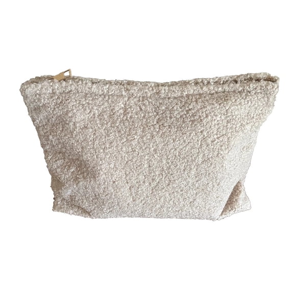 ULTA Beauty White Faux Sherpa Makeup Bag