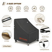 ULTCOVER Smart Selection 28"x30" Patio Chair Covers 2 pack Heavy Duty 600D PVC Oxford Outdoor Chair Cover Waterproof Dustproof UV & Tear Resistant