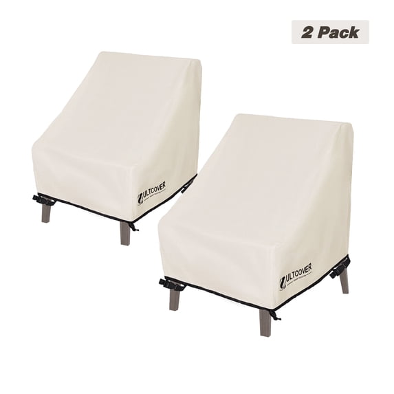 ULTCOVER Smart Selection Patio Chair Covers 2 Pack Waterproof Dustproof UV Tear Resistant Outdoor Rocking Chair Cover 28" x 30" x 32"H, Beige