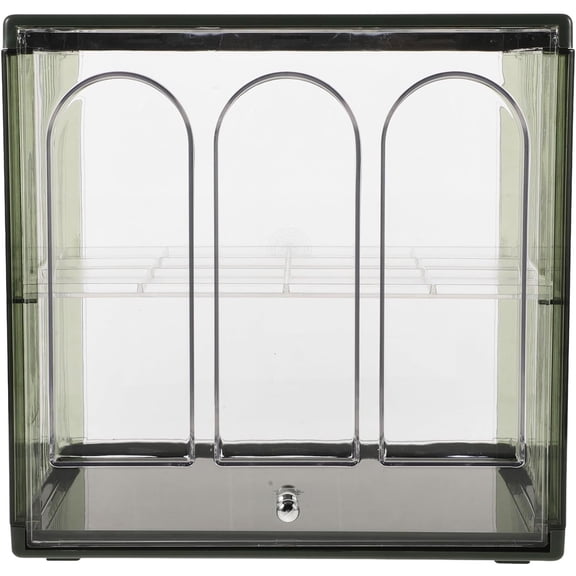 ULTECHNOVO Double-Layer Bread Box with Window Kitchen Bread Bin for Countertop Storage Vintage Green