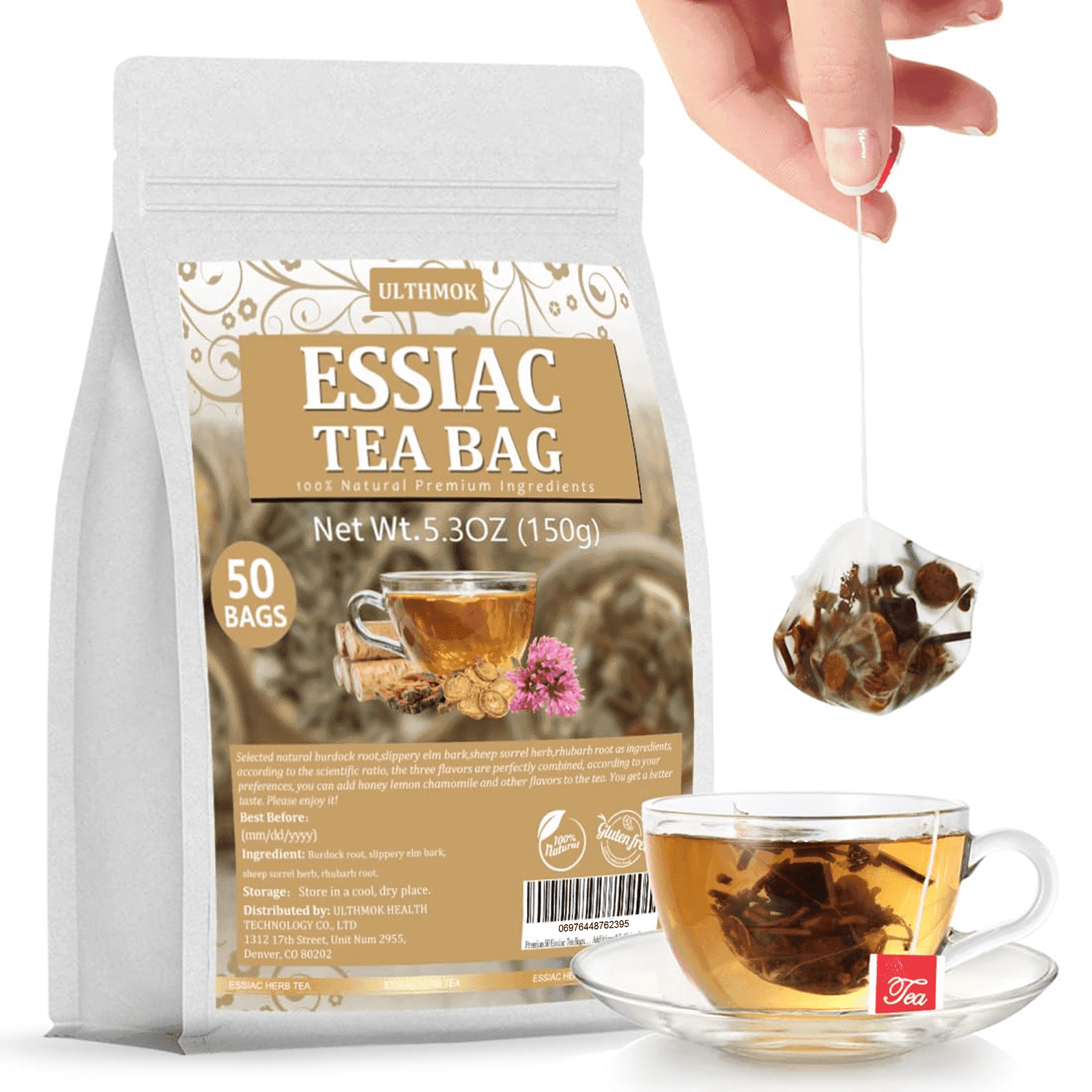 ULTHMOK Essiac Tea Bags 50 Bags, Blend Tea, Made with 100% Natural Ingredients, No Additives