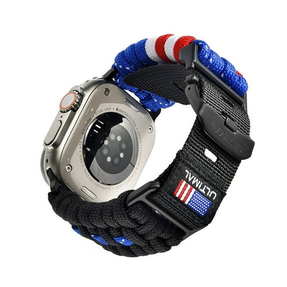 ULTIMAL Band Compatible with Apple Watch 49mm/45mm/44mm/42mm, Braided Nylon Paracord Strap for Sports Outdoors with Adjustable Buckle for Series 1/2/3/4/5/6/SE/7/8/9/Ultra 2/1