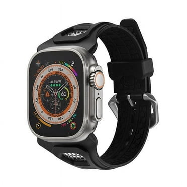 ULTIMAL Compatible with Apple Watch Bands 49mm/45mm/44mm/42mm, Rugged Sports Strap with Breathable Hollowing Stainless Steel Design for iWatch Ultra 2/1 Series 9/8/7/6/5/4/3/2/1/SE/SE2
