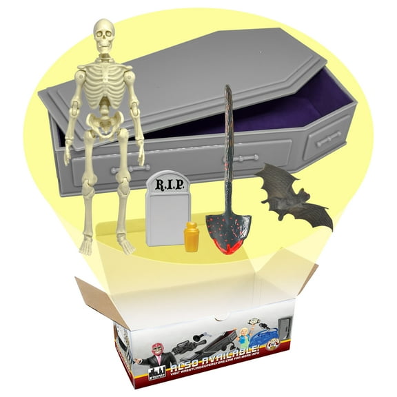 ULTIMATE Gray Coffin Playset for WWE & AEW Wrestling Action Figures