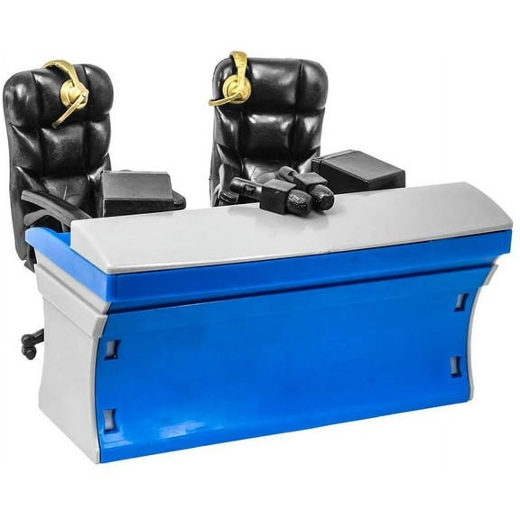 ULTIMATE Blue & Gray Commentator Table Playset for WWE & AEW Wrestling Action Figures