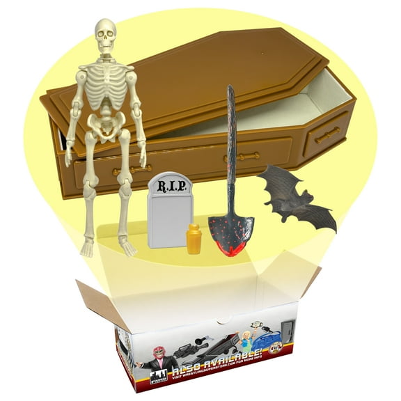 ULTIMATE Brown Coffin Playset for WWE & AEW Wrestling Action Figures