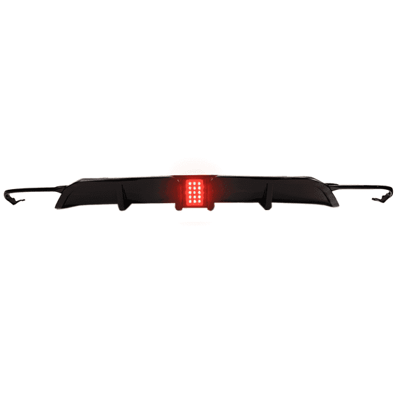 ULTIMATEMOTORSPORTS Rear Bumper Diffuser w/Corner Winglet Trim Kit Compatible with 2022-2026 Civic Hatchback Sport Touring FL1/FL2 5DR w/Rectangle LED Brake Red Light Smoke High-gloss Blacked-out
