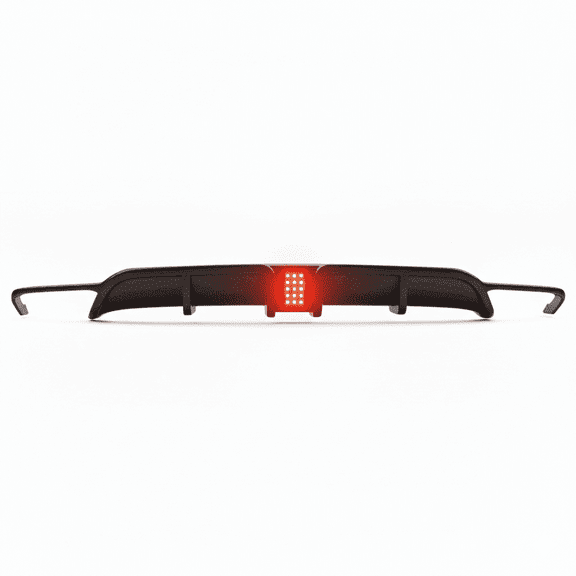 ULTIMATEMOTORSPORTS Rear Bumper Diffuser w/Corner Winglet Trim Kit Compatible with 2022-2026 Civic Hatchback Sport Touring FL1/FL2 5DR w/Rectangle LED Brake Red Light Smoke Matte Black