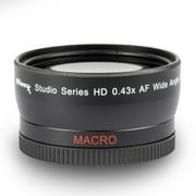ULTIMAXX 40.5mm .43x Ultra Fast AF HD Wide Angle Lens for DSLR + Video Recording