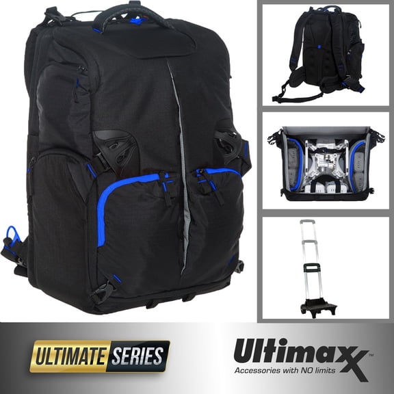 ULTIMAXX Pro Backpack With Cart for All DJI Phantom Models Fits Phantom 4 Pro+