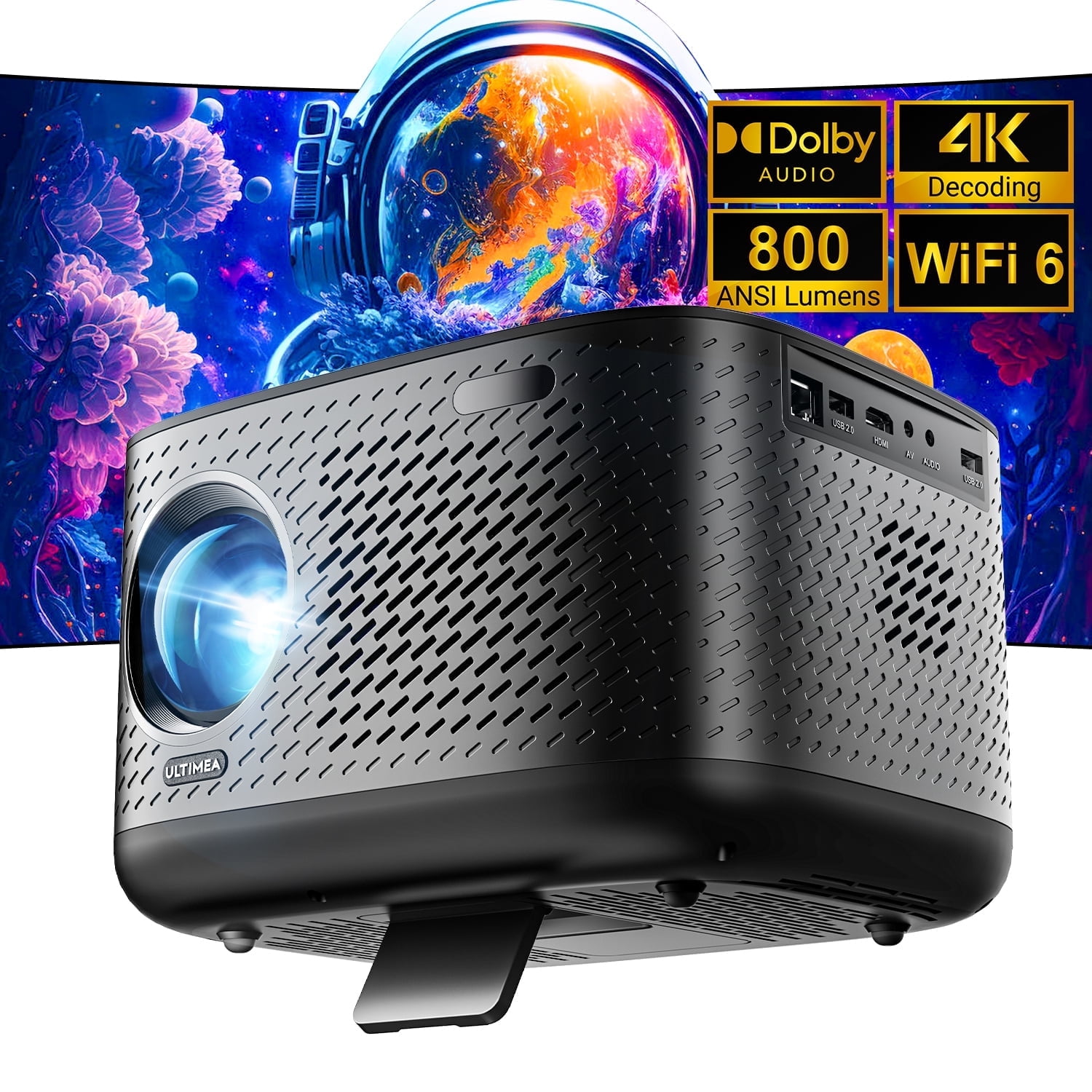 Xgody XI Movie Projectors With WIFI And Bluetooth, Android TV 9.0 Smart  Projector Built in APP, 1080P Native and 2300 Inch Display Supported, for  Home