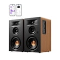 thumbnail image 1 of ULTIMEA 3-Way Powered Bookshelf Speakers with 5.25" Woofer, 70W RMS, App, Edge Horn & BassMX, SUB Out & HDMI ARC for Home Theater, Bluetooth 6.0, Auracast, Grille-Free Design, BS-3, 1 of 11