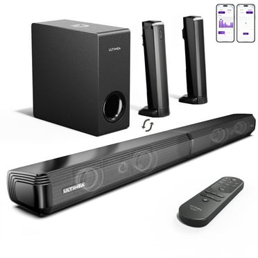 ULTIMEA 4.1ch Sound Bar for Smart TV with Subwoofer, 2-in-1 Detachable Bluetooth 5.3 Soundbar
