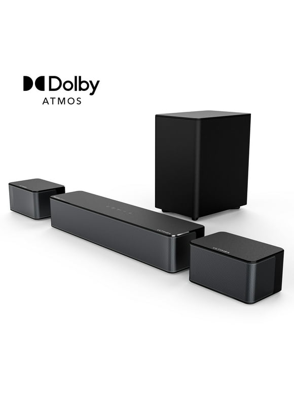 ULTIMEA 5.1 Dolby Atmos Sound Bar, 410W Surround Sound Bar for TV with Wireless Subwoofer, 3D Surround Sound System, Surround and Bass Adjustable Home Theater Systems TV Speakers, Poseidon D60