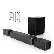 ULTIMEA 5.1 Surround Sound Bar, Virtual Surround Sound System, 350W Sound bar for TV with Wireless Subwoofer and Rear Speakers, 3D Surround and Bass Adjustable Home Theater TV Speakers
