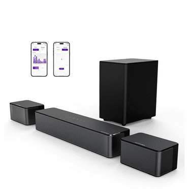 ULTIMEA 5.1 Surround Sound Bar, Virtual Surround Sound System, 350W Sound bar for TV with Wireless Subwoofer and Rear Speakers, 3D Surround and Bass Adjustable Home Theater TV Speakers