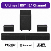 ULTIMEA 5.1CH Dolby Atmos Sound Bar for Smart TV, Surround Sound System with 5.25" Wireless Subwoofer, Home Theater Sound System, TV Soundbar, 2 Surround Speake