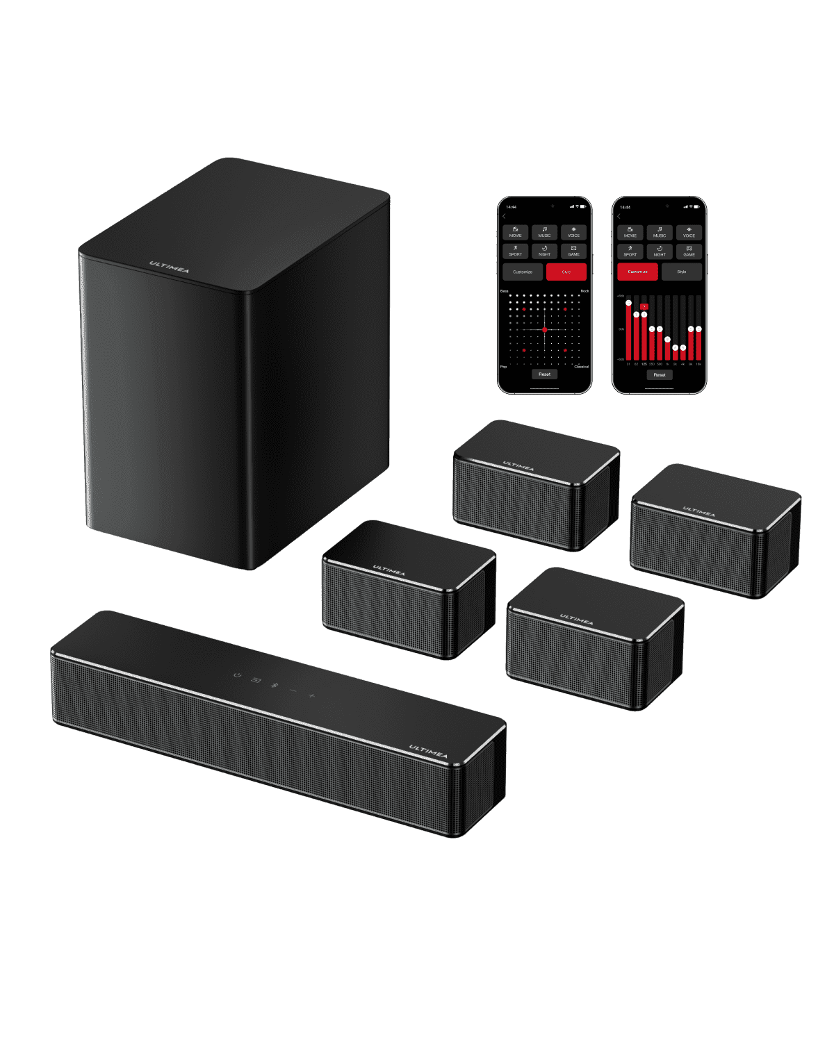 Best Value Sound System For Tv ULTIMEA 7.1 Soundbars for Smart TV with Wireless Subwoofer, Virtual