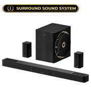 ULTIMEA 7.1.4ch Sound Bar with Dolby Atmos, Surround Sound System for TV with 2 Surround Speakers, Sound Bar for Smart TV, Soundbar with Subwoofer for Home Theater, BT 5.4, HDMI eARC, Skywave X60