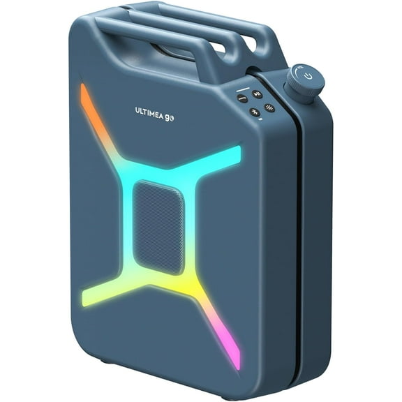 ULTIMEA Go Portable Party Speaker, 300W Wireless PartyBox with Bass Boost, RGB Light, TWS Stereo, Auracast Mode, Mic/Guitar Input, APP Control, Large Bluetooth Speaker for Party Outdoor (Blue))