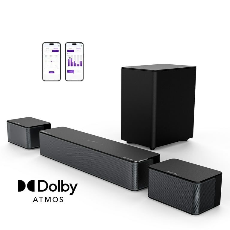ULTIMEA Dolby Atmos Sound Bar, 450W Peak Power, Surround Sound System  for TV, Wireless Subwoofer Bass Boost, Surround Adjustable, Poseidon M4T