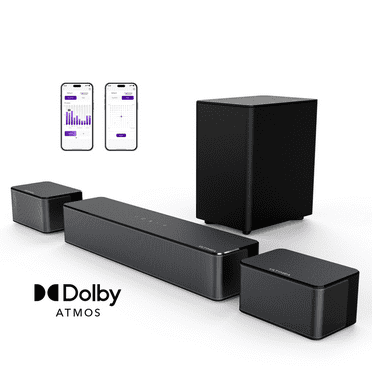 ULTIMEA 5.1 Dolby Atmos Sound Bar, 450W Peak Power, Surround Sound System for TV, Wireless Subwoofer Bass Boost, Surround Adjustable, Poseidon M4T