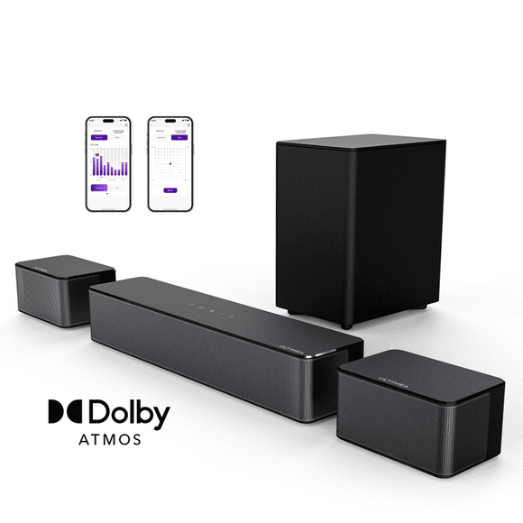 ULTIMEA Poseidon M4T 5.1 Dolby Atmos Sound Bar, 410W Peak Power Surround Sound Bar, Bluetooth
