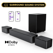ULTIMEA 5.1 Dolby Atmos Sound Bar, 450W Peak Power, Surround Sound System for TV, Wireless Subwoofer Bass Boost, Surround Adjustable, Poseidon M4T