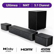 ULTIMEA Poseidon M4T 5.1 Dolby Atmos Sound Bar, 410W Peak Power Surround Sound Bar, Bluetooth