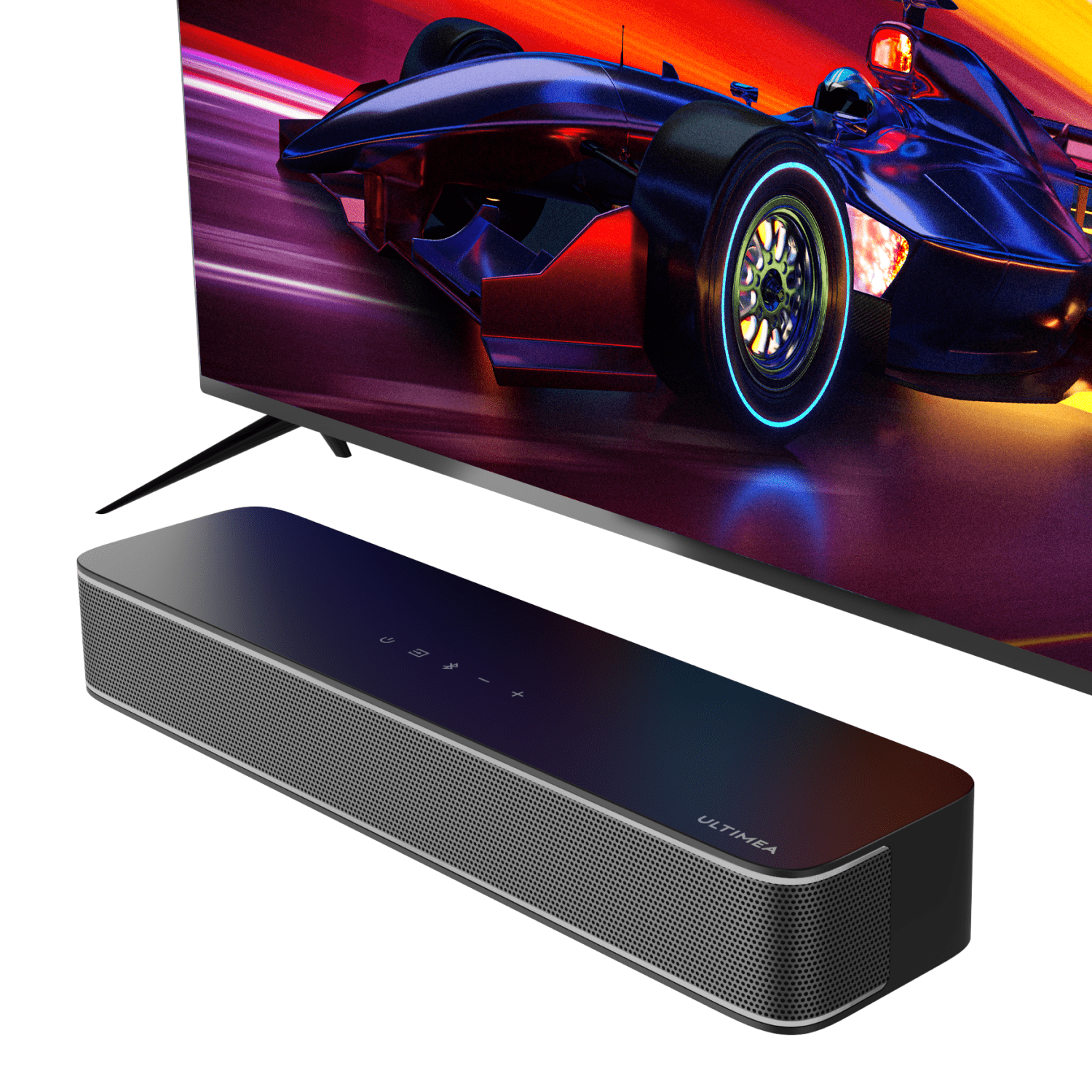 ULTIMEA 2.1ch Sound Bar for TV, Built-in Subwoofer, APP Control, Peak Power 120W, All-in-one PC Sound bar for Game, Bluetooth 5.3 TV Sound Bar Speakers, Opt/AUX/Wall Mount, Solo B30