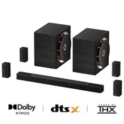 ULTIMEA 9.2.6 THX-Tuned Wireless Surround Sound System w/Dolby Atmos & DTSX, Dual 10  Subwoofers, 18Hz Low Frequency, 2000W Peak Power, 8K Pass-Through, AVR Grade Sound Bar